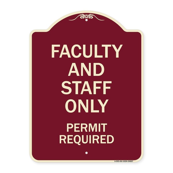 Signmission Faculty and Staff Parking Permit Required Heavy-Gauge Aluminum Sign, 24" x 18", BU-1824-24027 A-DES-BU-1824-24027 - main